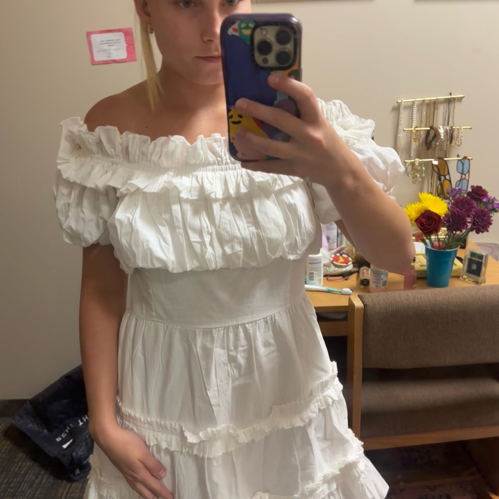 Anthropologie Love the Label White Mini Dress